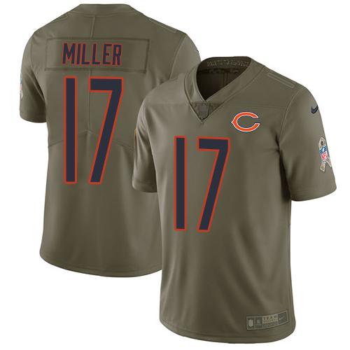 Nike Bears #17 Anthony Miller Olive Men's Stitched NFL Limited Salute To Service Jersey - Click Image to Close